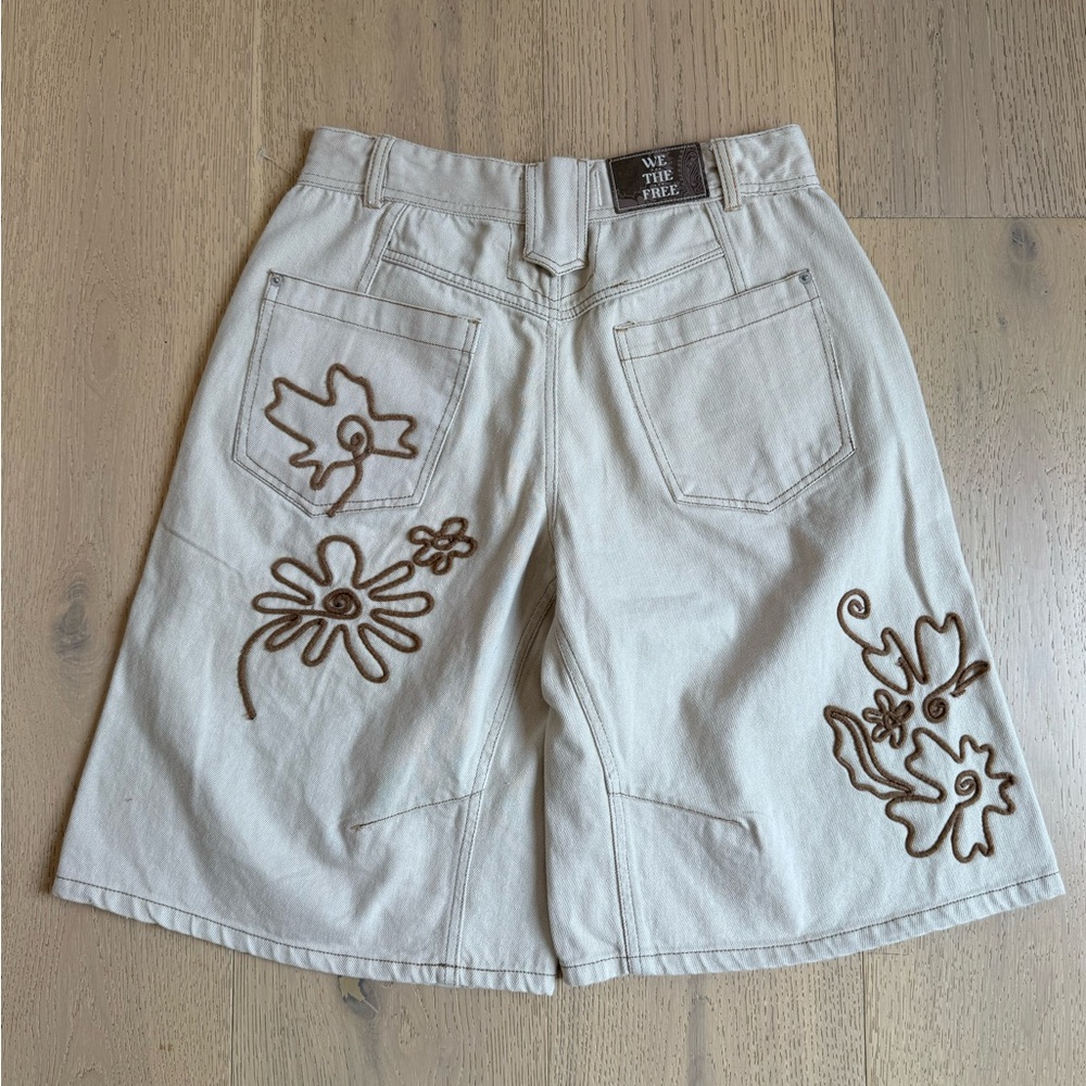 Sold ❌Free People Long Shorts We The Free Cruisin' Soutache Jorts Ivory FESTIVAL - Picture 7 of 9